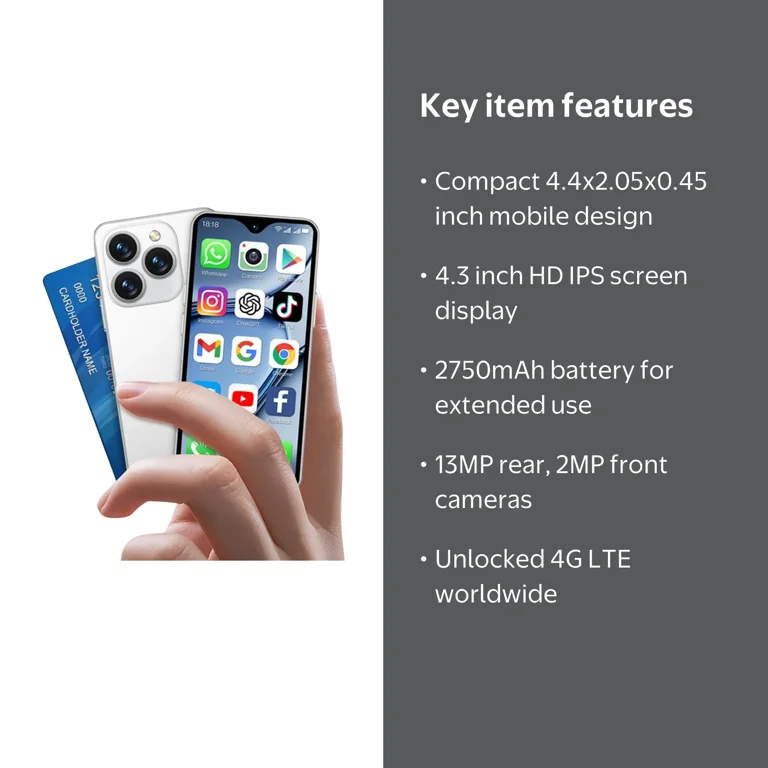 Mini Smartphone 4G Unlocked SOYES XS18 Pro Max 4.3'' HD Small