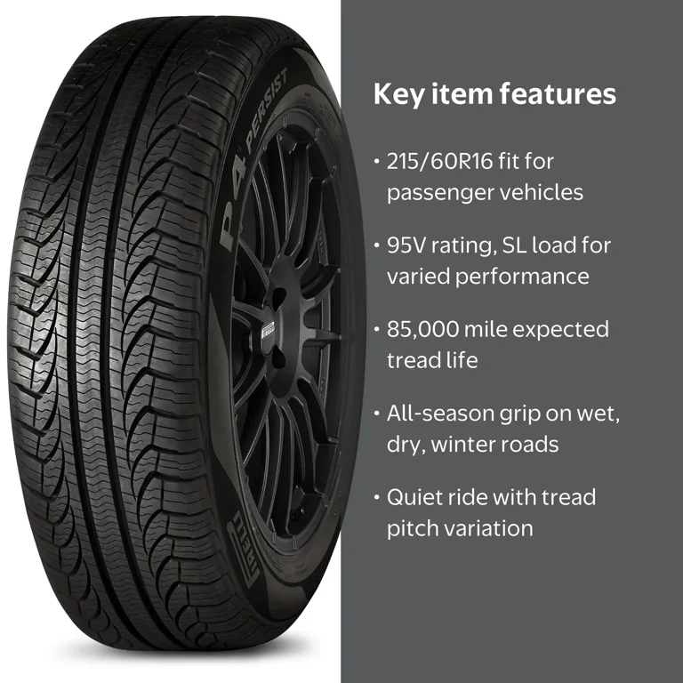Pirelli, Passenger Tire, All Season 215/60R16 95V, Wide Grooves