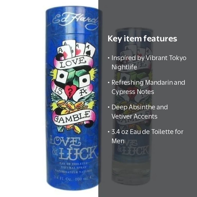 Ed Hardy, Love and Luck for Men Eau de Toilette Spray, 3.4 oz