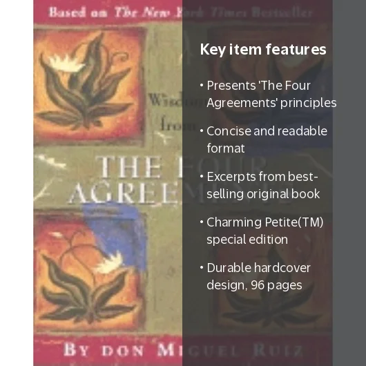 Don Miguel Ruiz, The Four Agreements Hardcover Book, 96 Pages