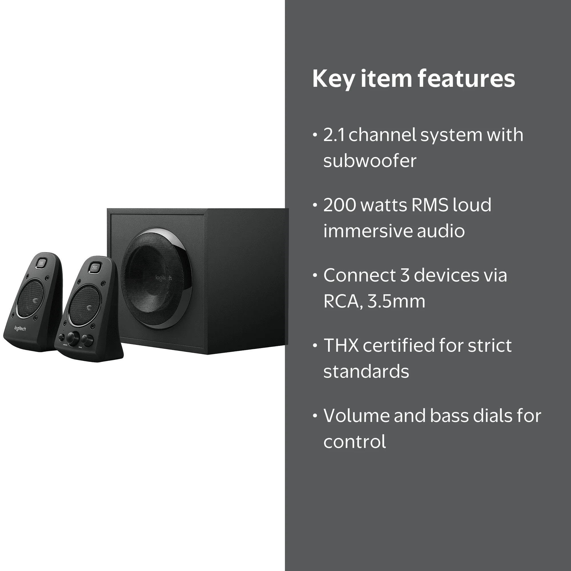 Logitech, Speaker System, Z623 2.1 Channel, THX Certified 200W