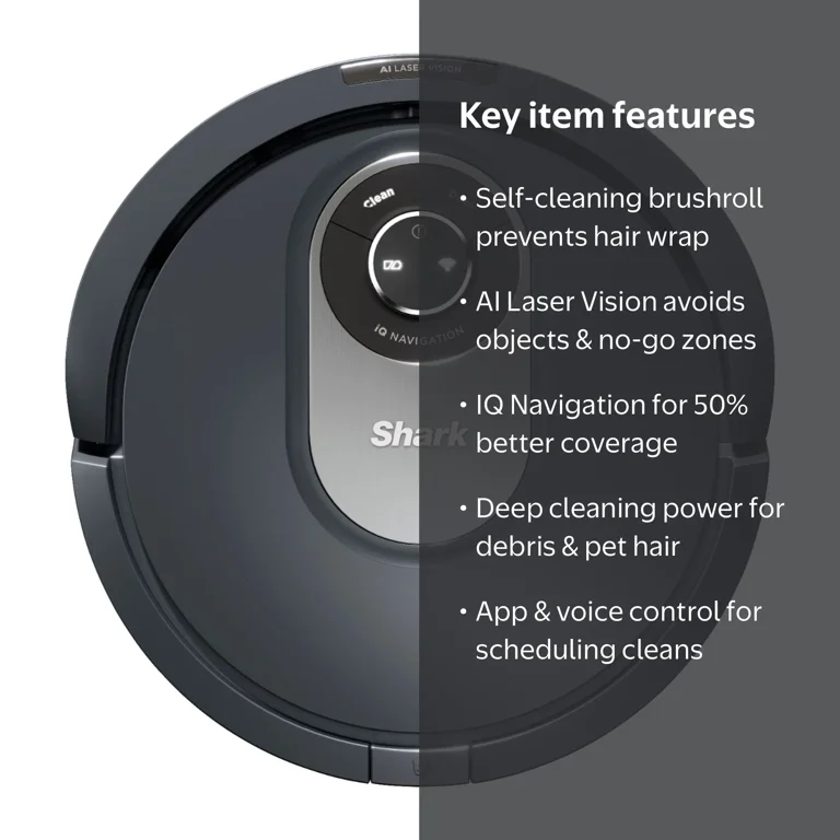 Free Shipping! Shark IQ RV2001 AI Robot Vacuum with Self-Cleaning