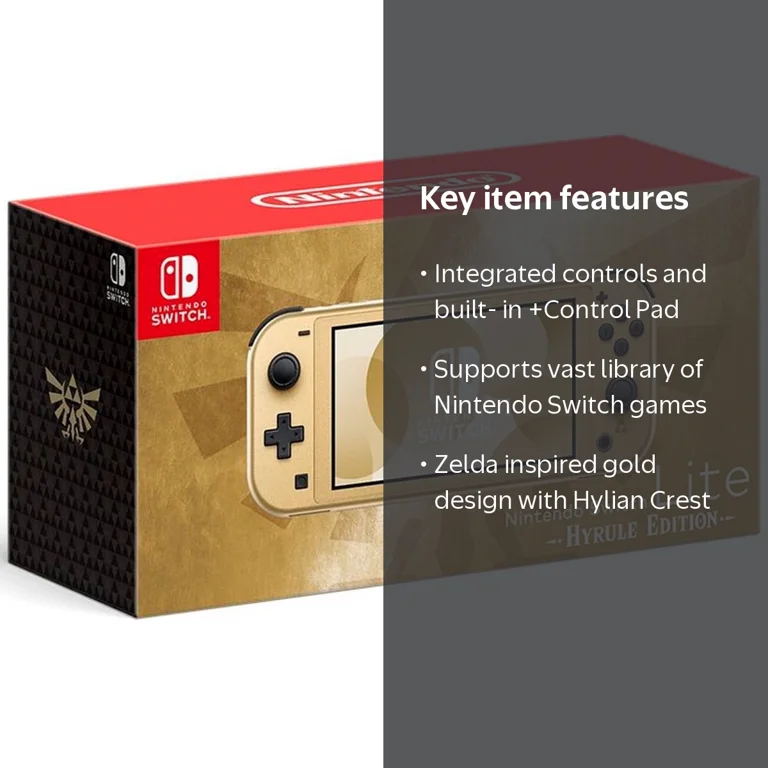Nintendo, Switch Lite Hyrule Edition, Gold, Compact Handheld