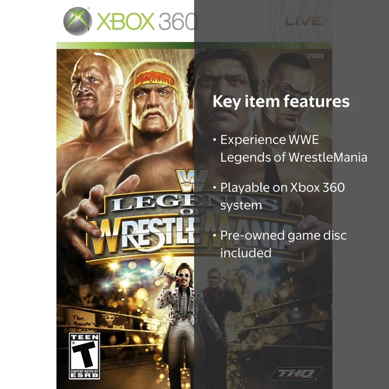 THQ, WWE Legends of WrestleMania - Xbox 360 Used, Video Game