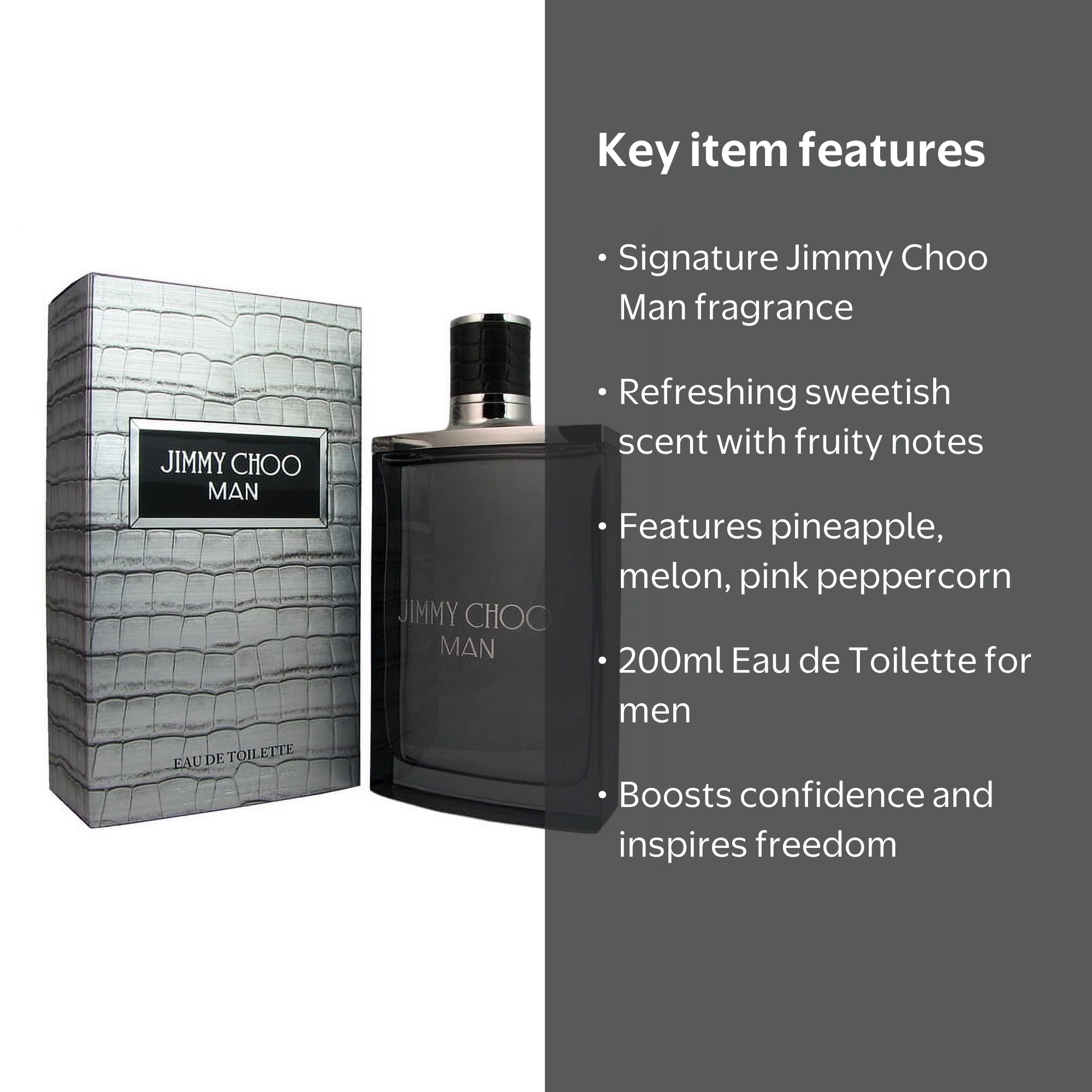 JIMMY CHOO MAN Eau de Toilette, 6.7 oz / 200 ml, Refreshing Fruity
