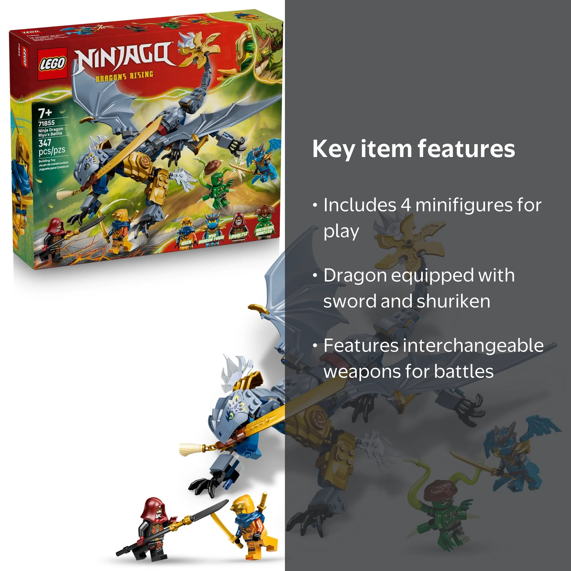 LEGO, Ninja Building Toy Set, 71855, Includes 4 Minifigures