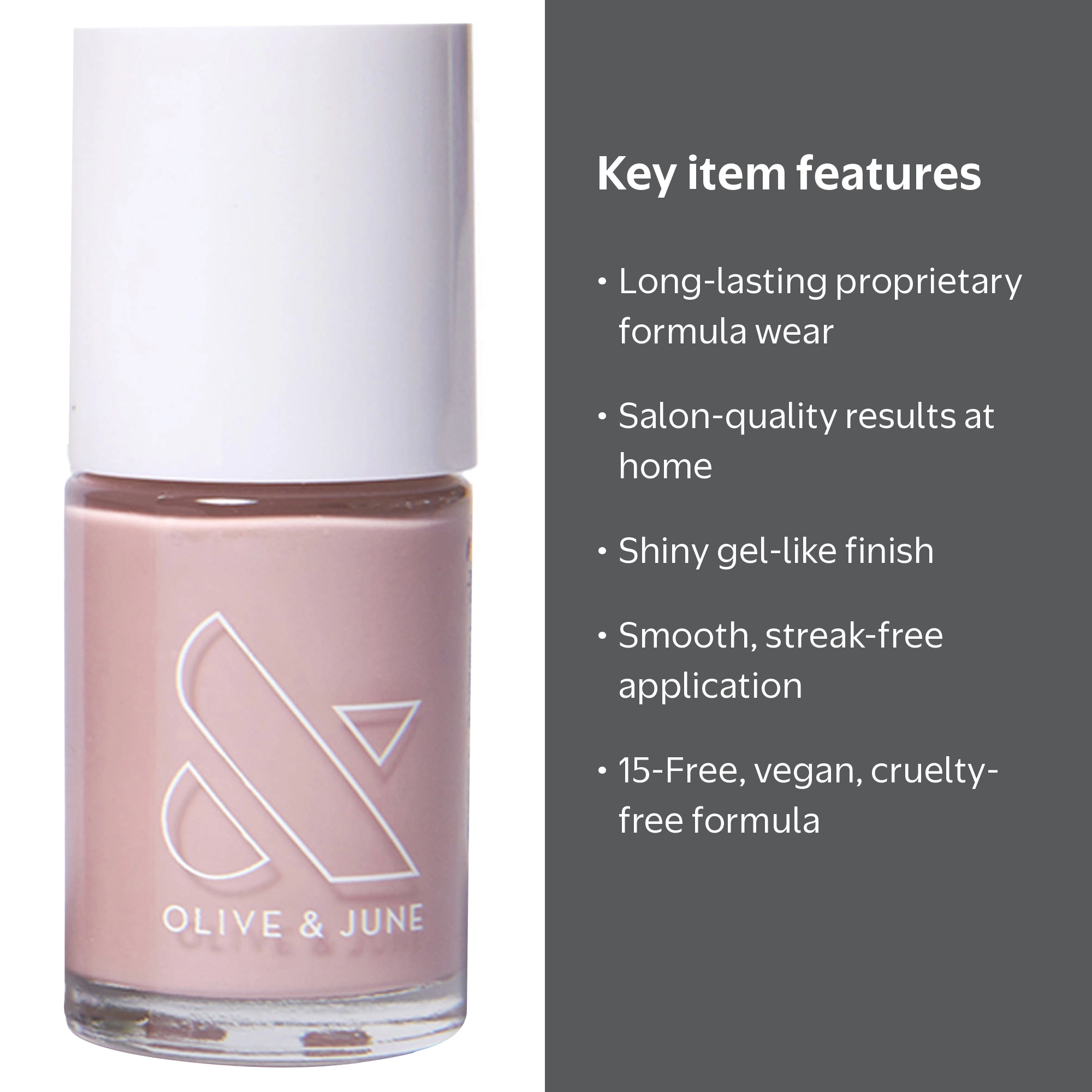 Olive & June Long-Lasting 15-Free Nail Polish, HZ, Pink, 0.46 fl