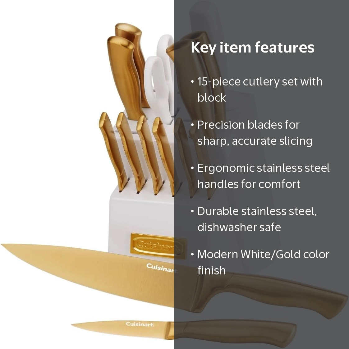 Cuisinart, Knife Set, 15pc Block with Steel Blades - Walmart.com