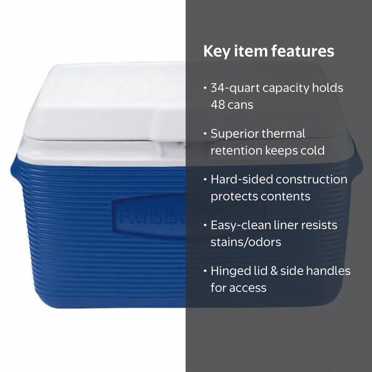 Rubbermaid 34 qt. Hard Sided, Blue - Walmart.com
