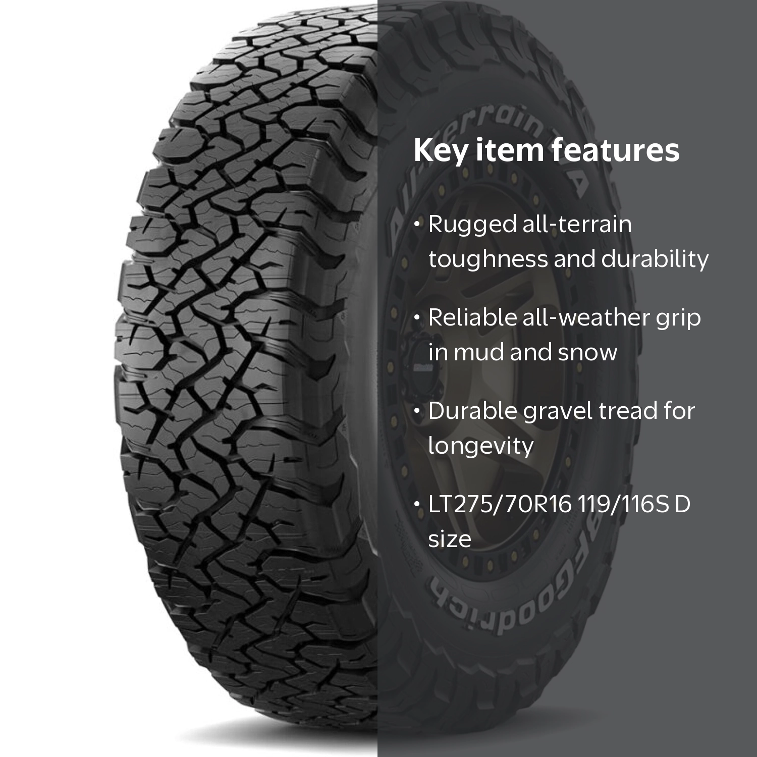 BFG All-Terrain T/A KO3 LT275/70R16 119/116S D - Walmart.com