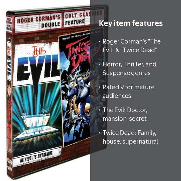 SDS, DVD, The Evil / Twice Dead, Horror Cult Classics - Walmart.com