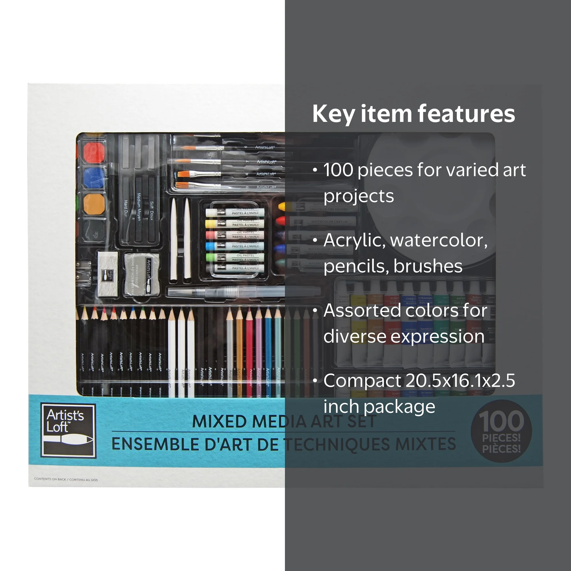 100pc. Mixed Media Art Set by Artist's Loft - Art Set for Drawing