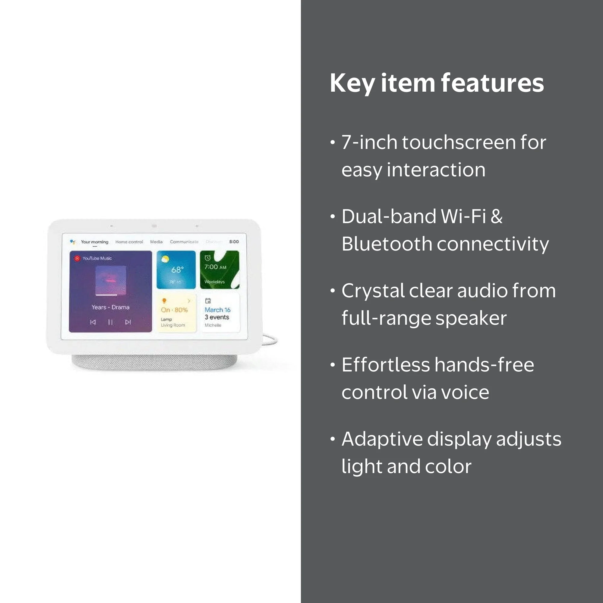 Google Nest Hub - Smart Display in Chalk - Walmart.com
