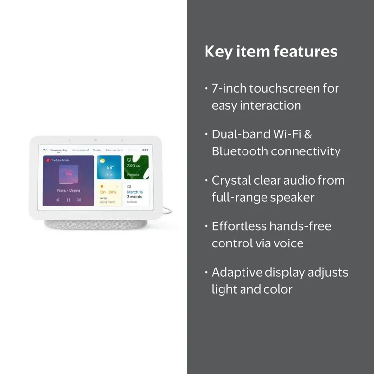 Google Nest Hub - Smart Display in Chalk - Walmart.com