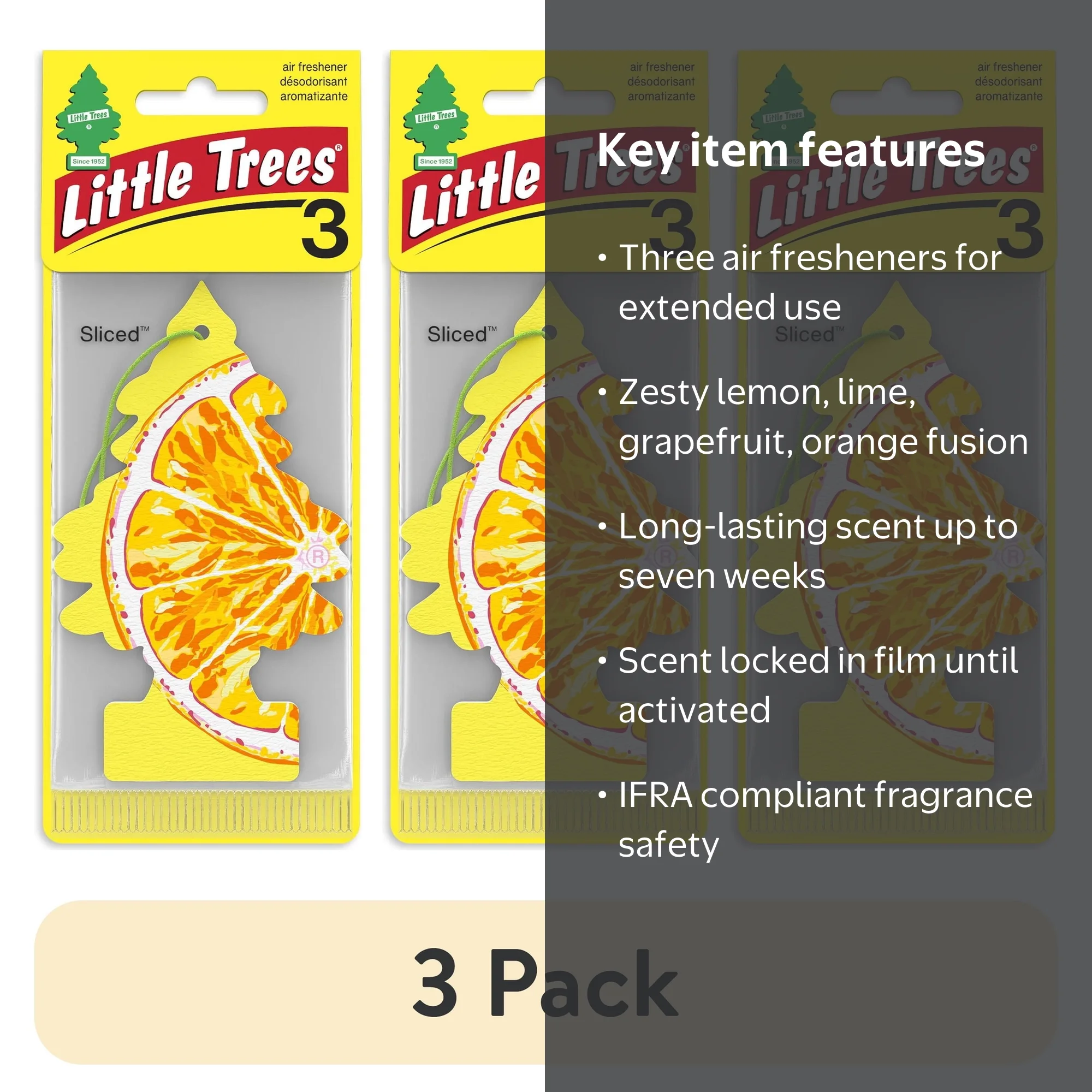 3 pack) Little Trees Air Freshener Sliced Fragrance 3-Pack