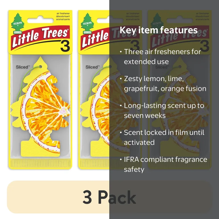3 pack) Little Trees Air Freshener Sliced Fragrance 3-Pack