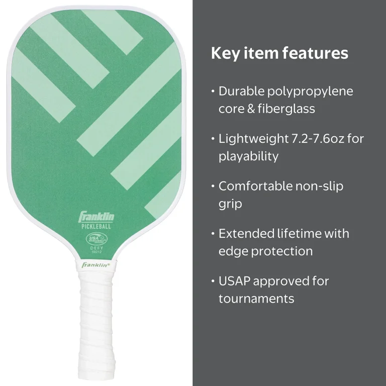 Franklin Sports, Pickleball Paddle, Green, 8.8mm Polypropylene