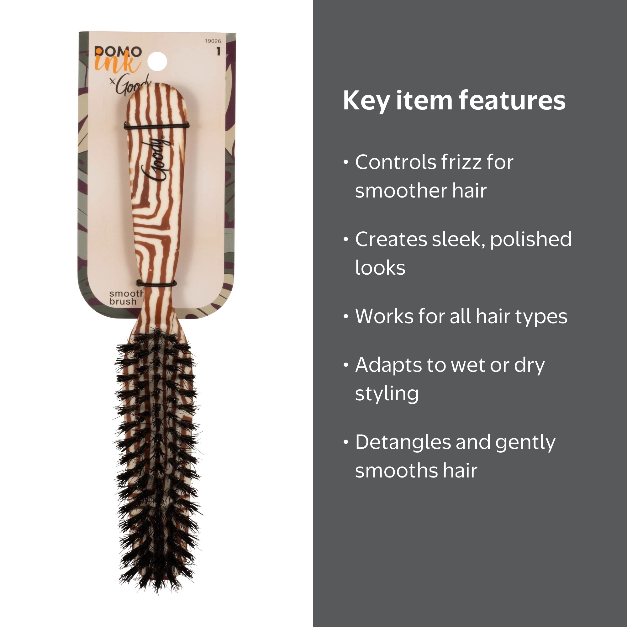 Goody Tru x DomoINK Smoothing Boar Bristle Brush, Even Product