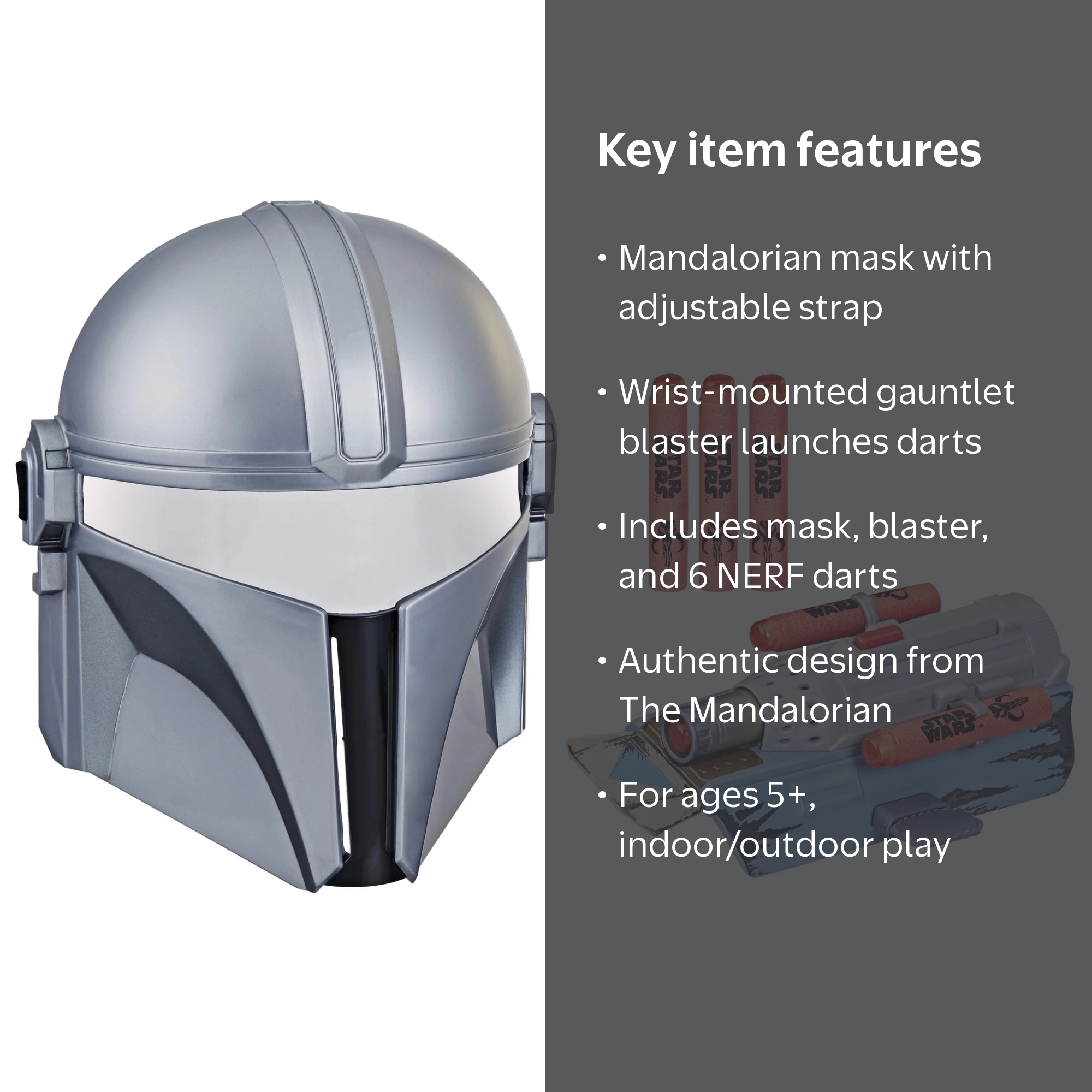 Star Wars, Toys, Mandalorian Mask and Gauntlet with Darts