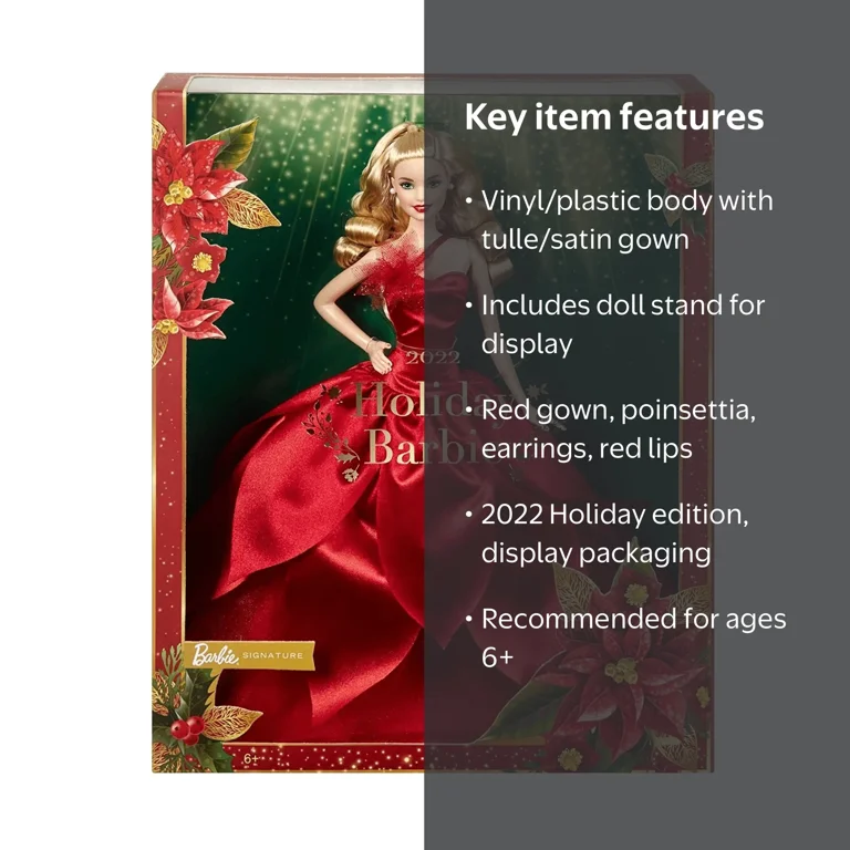 Barbie Signature 2022 Holiday Doll Blonde Wavy Hair 2022 Mattel