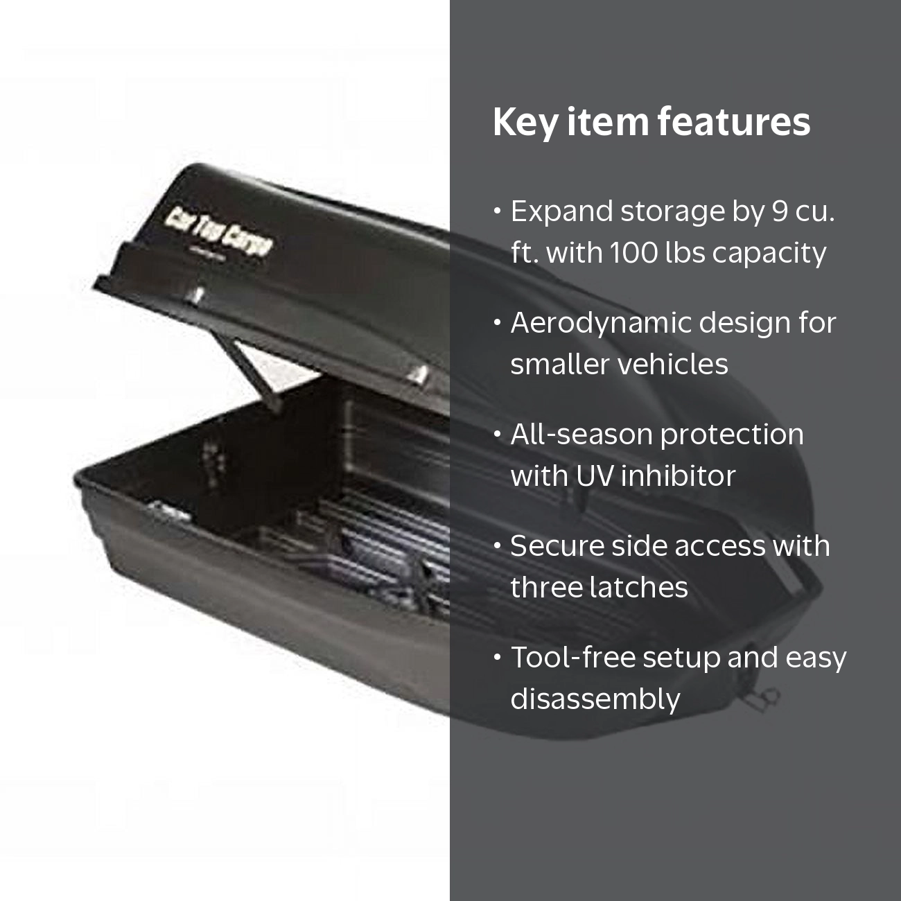 Car Top Cargo CTC-9S 9 cu ft. Cargo Carrier - Walmart.com