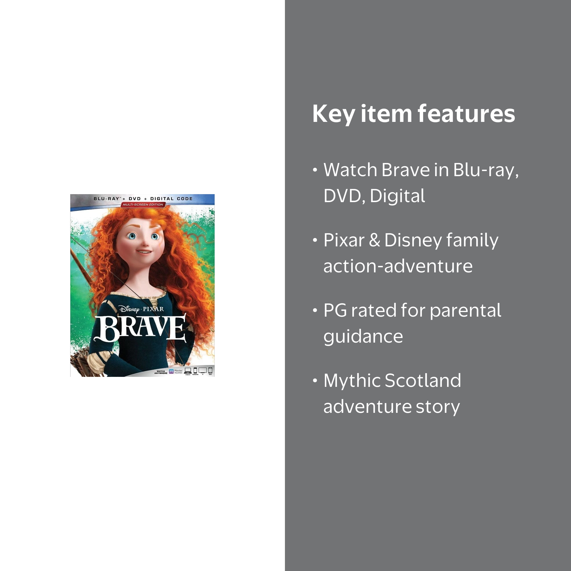 Disney's Brave: Action-Adventure Film (Blu-ray + DVD + Digital