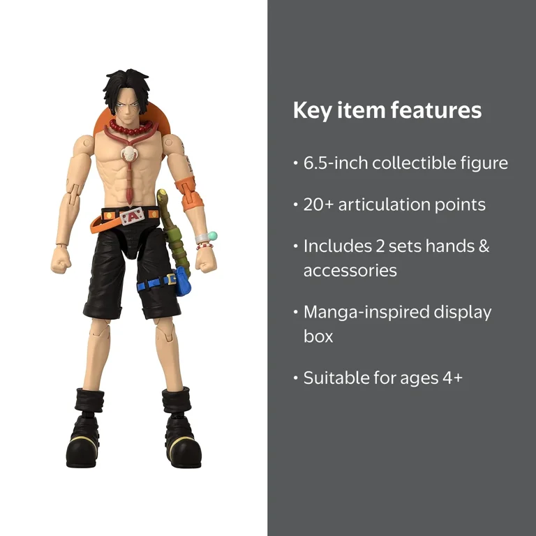 Anime Heroes, One Piece Action Figure, Portgas D. Ace 6.5 inch