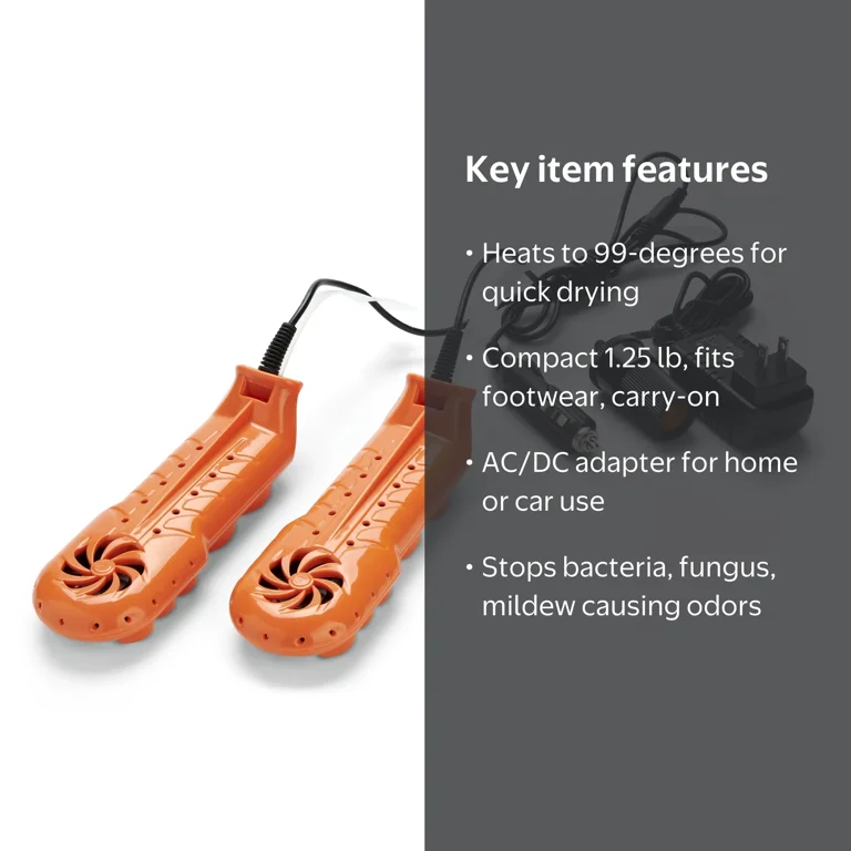 DryGuy, Travel Dry DX, Portable Shoe and Boot Dryer, Orange, One