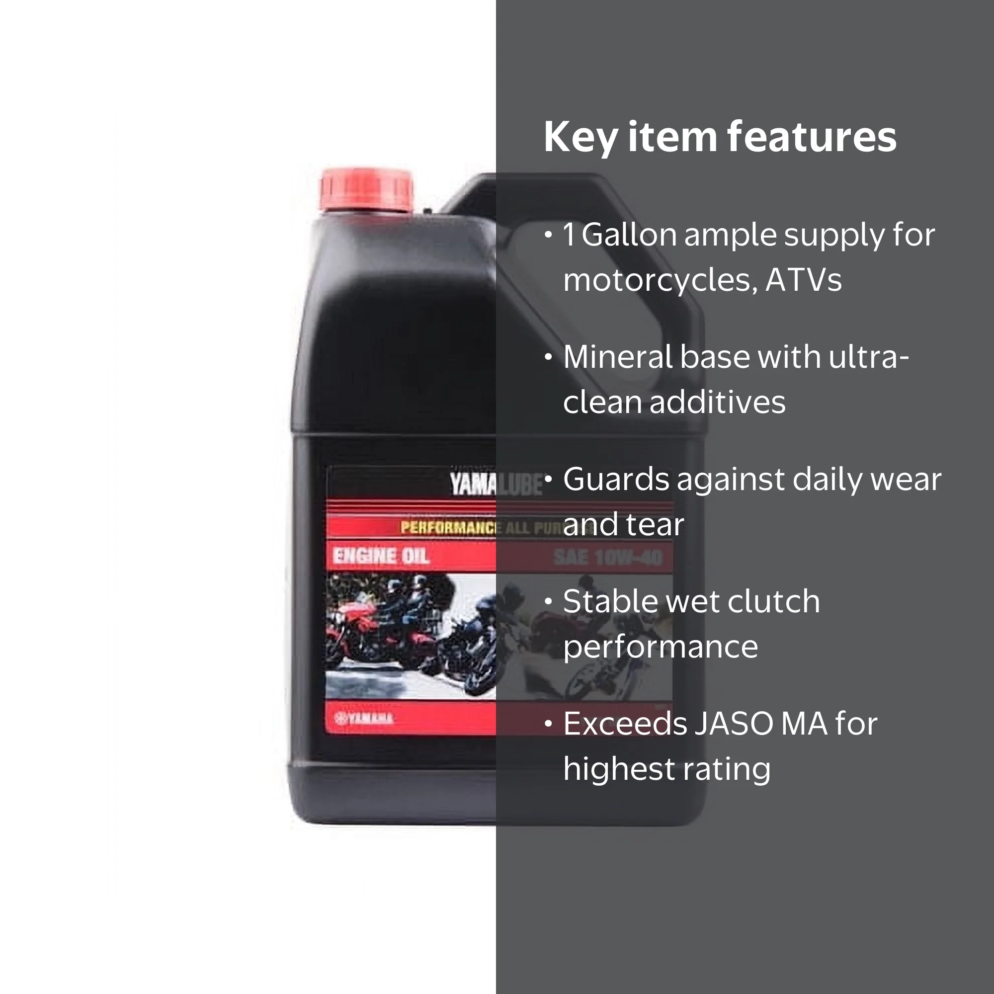 Yamalube Performance 10W-40 4-Stroke Oil, High Quality Mineral