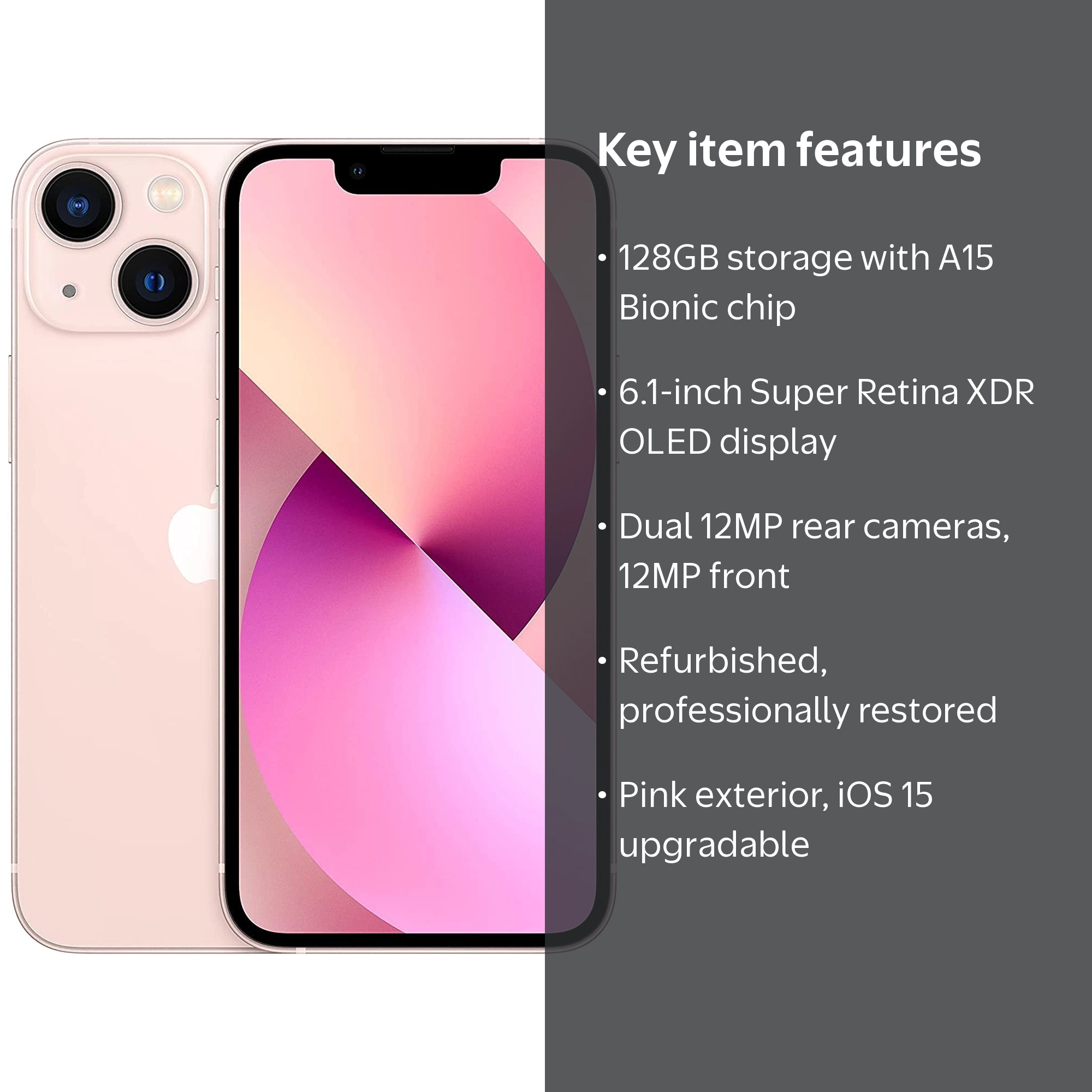 Restored Apple iPhone 13 - Spectrum Locked - 128GB - Pink