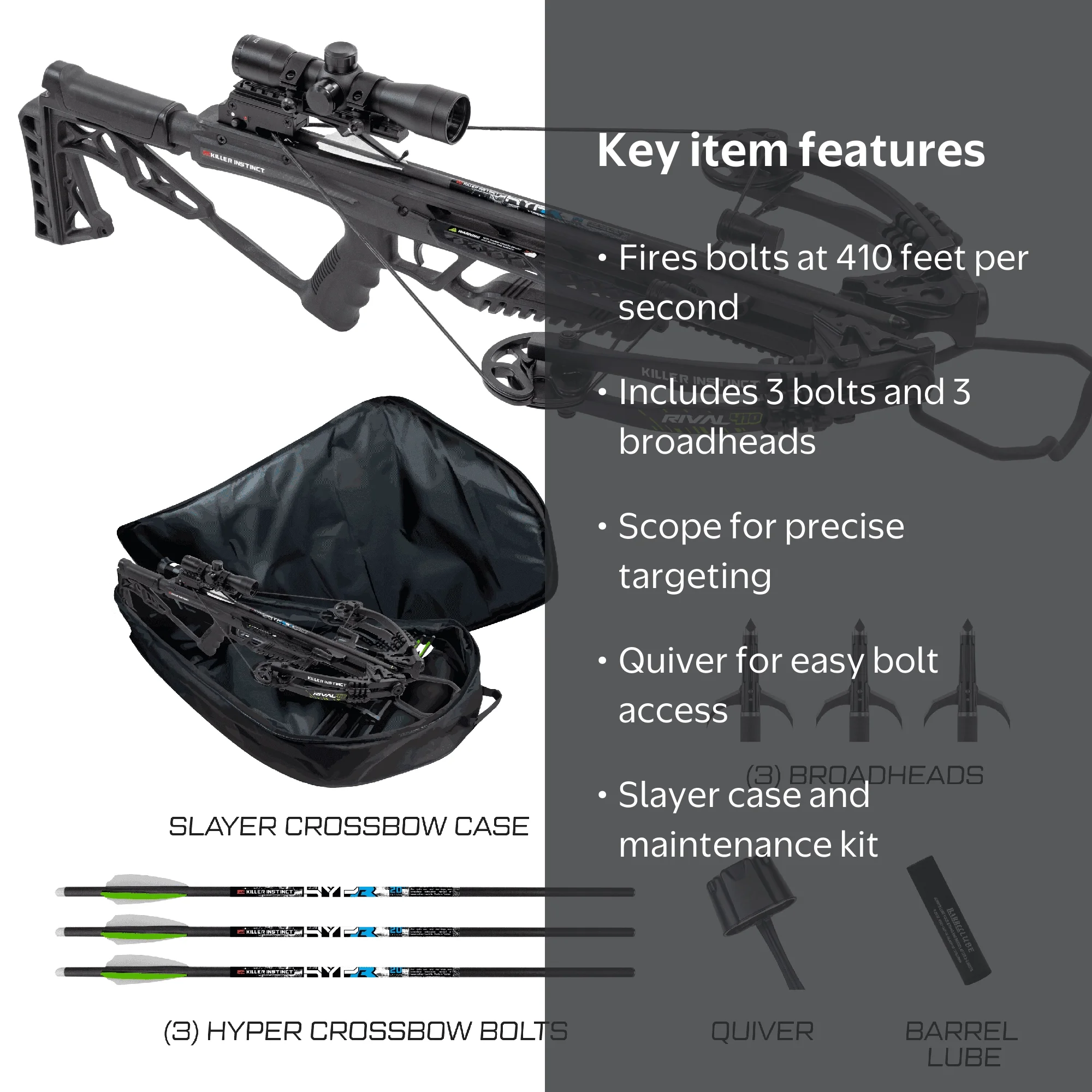 Killer Instinct Rival 410 Crossbow Package with Hunt Ready Kit