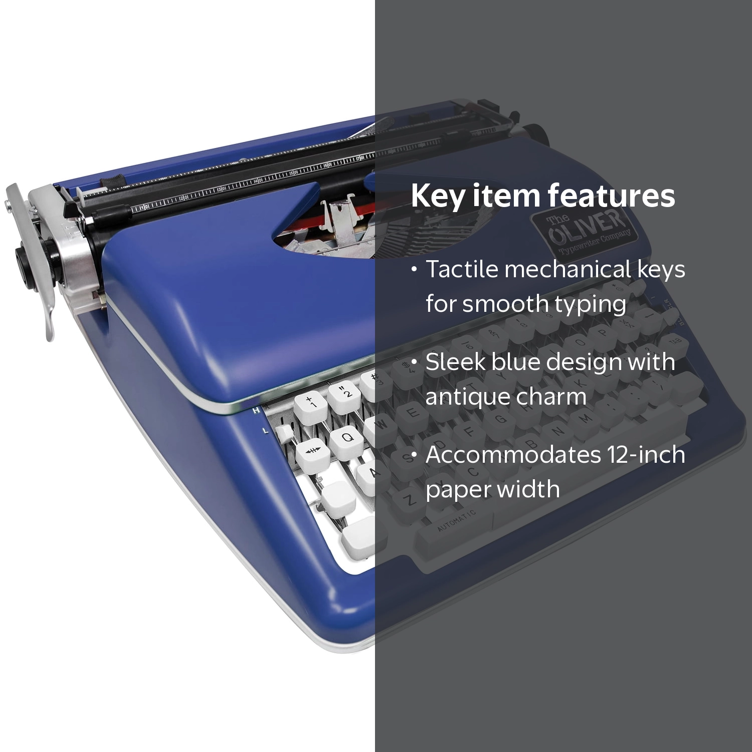 The Oliver Typewriter Company Timeless Manual Typewriter (Blue