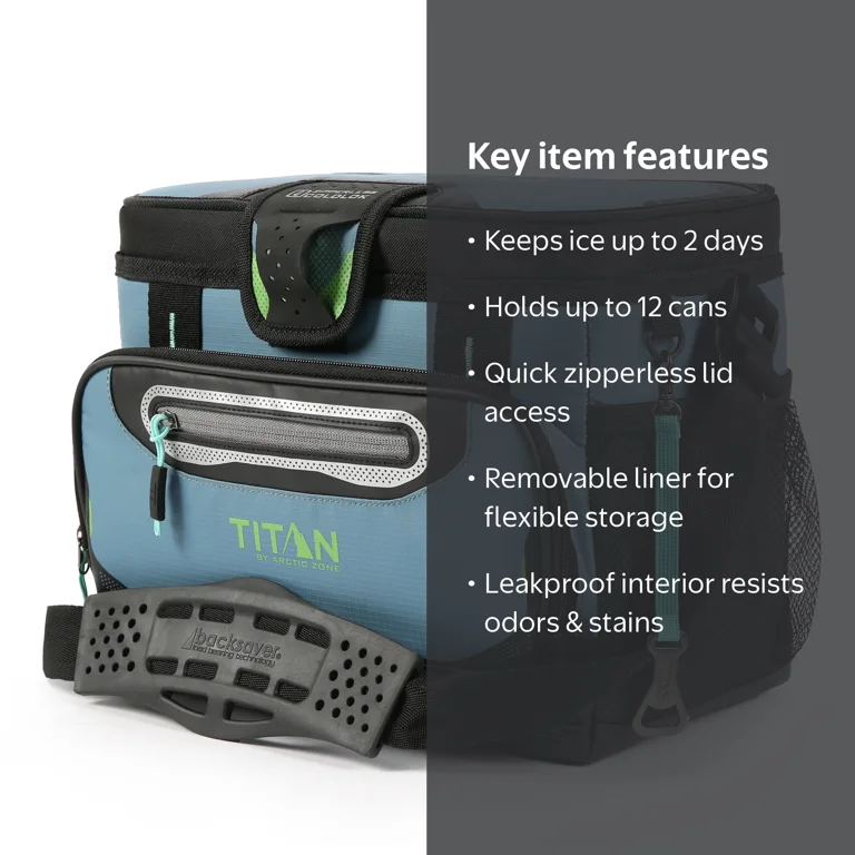 Titan by Arctic Zone Zipperless 12-Can Soft Cooler, 8-Quart, Bali