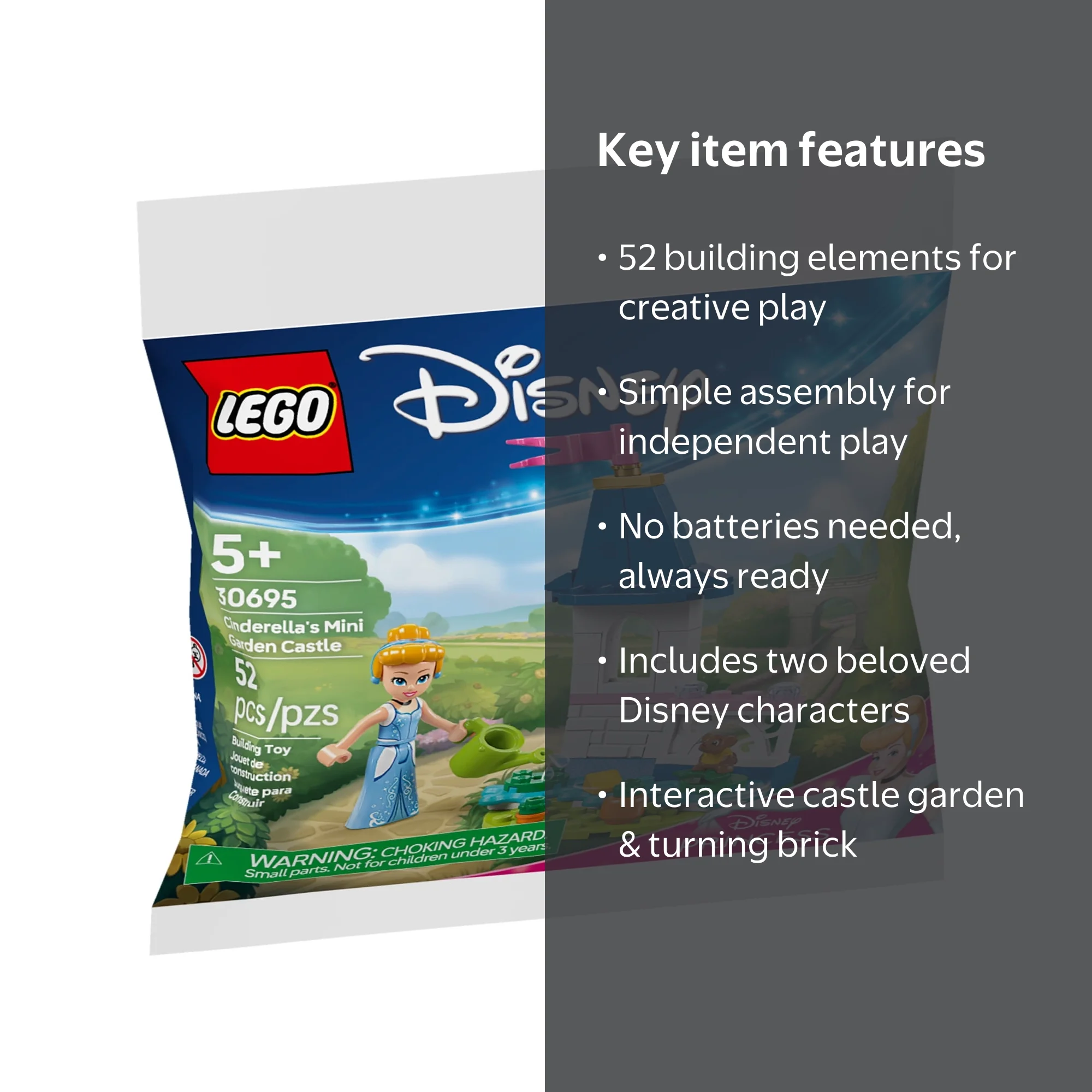 LEGO Disney Cinderella's Mini Garden Castle - 30695 Princess Toy