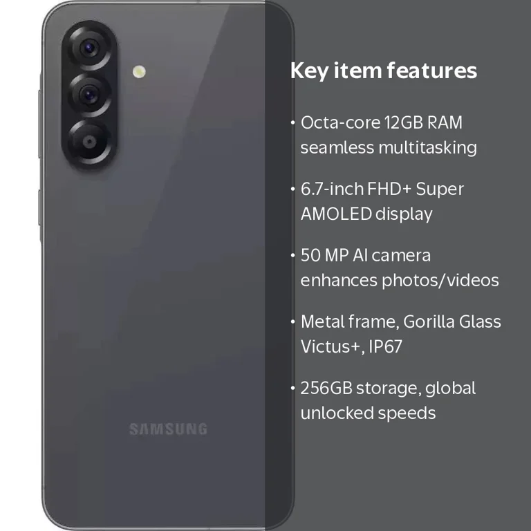 Samsung Galaxy A56 5G AI, 256GB+12GB RAM, Android Smartphone