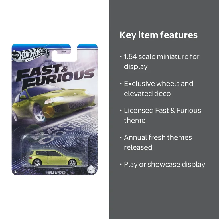 Hot Wheels Fast & Furious Honda Civic EG Custom Racing Course