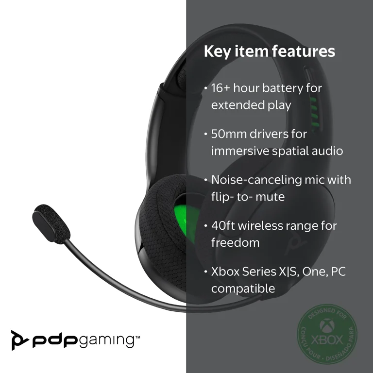 PDP Gaming LVL50 Wireless Headset for Xbox Series X|S, Xbox One