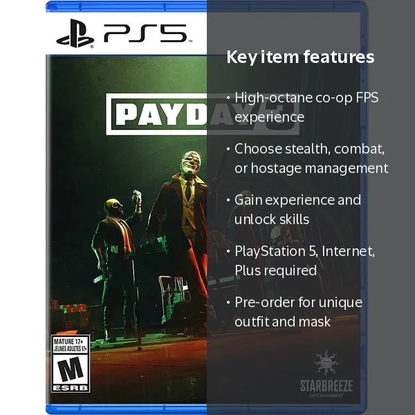 Payday 3: New Co-op FPS Video Game for PlayStation 5 - Walmart.com