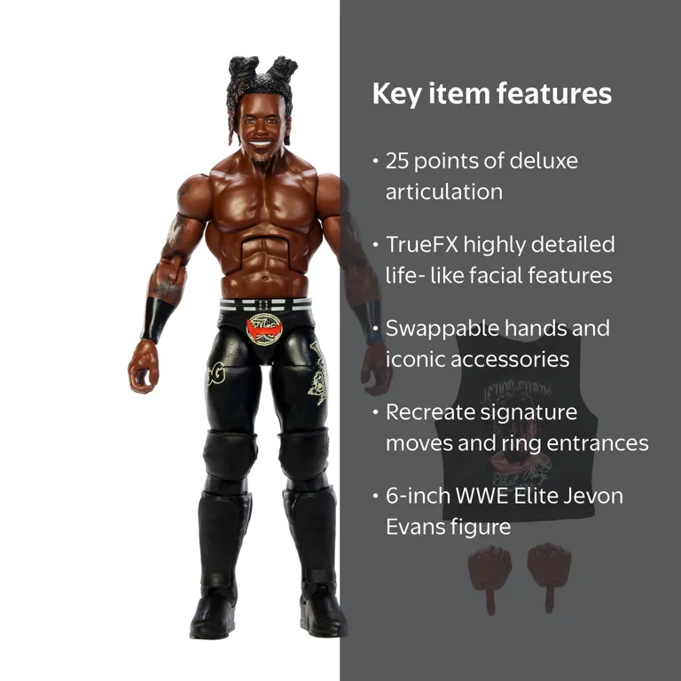 WWE Elite Jevon Evans Action Figure, Series #126, 6-inch