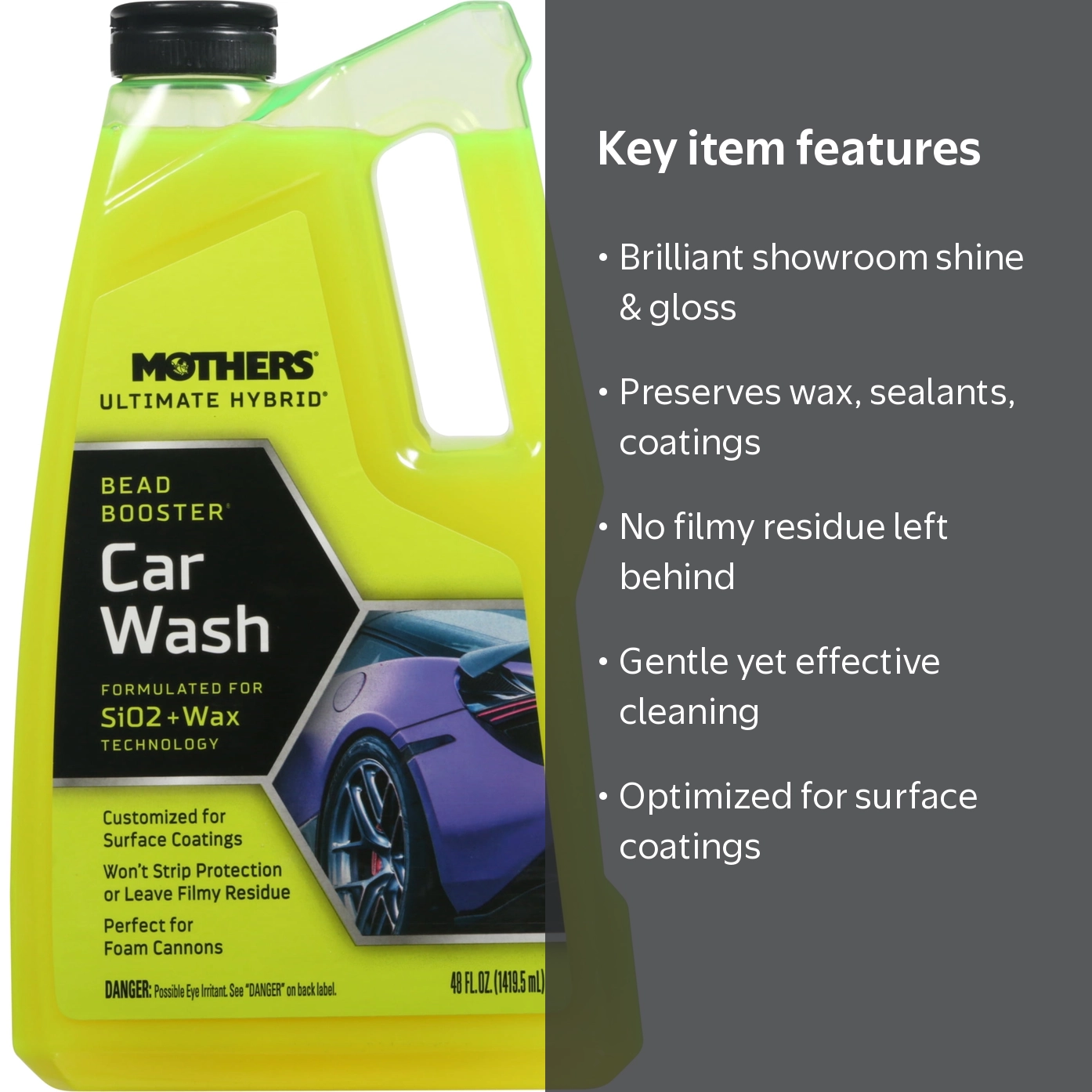 Mothers Ultimate Hybrid Bead Booster Car Wash, 48 fluid ounces