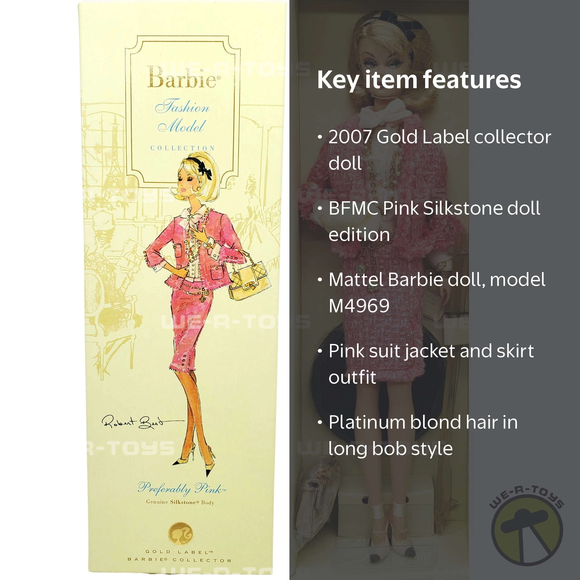 BFMC Preferably Pink Barbie Doll Toy - Silkstone Gold Label Mattel