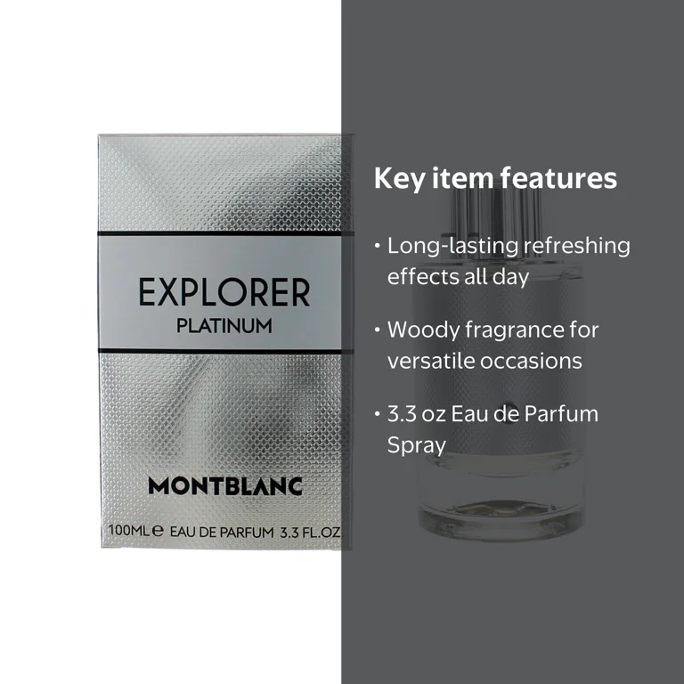 Montblanc Explorer Platinum, 3.3 oz EDP Spray, Violet Leaves, Sage