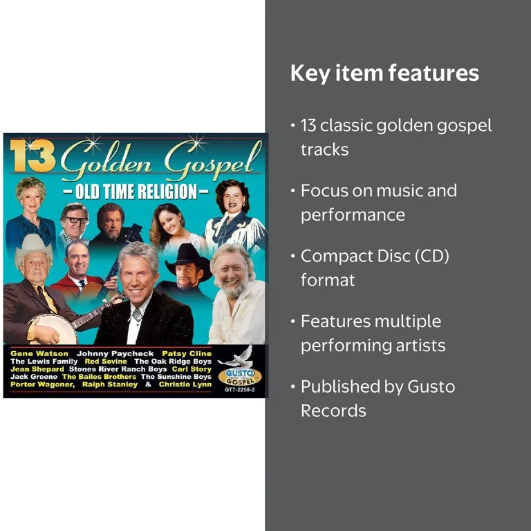 8 Great Hits: Radio Hits of Gospel(中古品) Various Artists - 13 Golden Gospel: Old Time Religion - Music