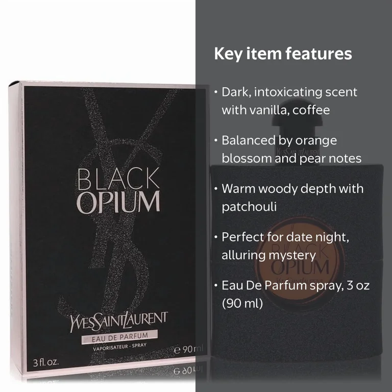 Yves Saint Laurent, Black Opium Eau De Perfume, 3 oz, For Female