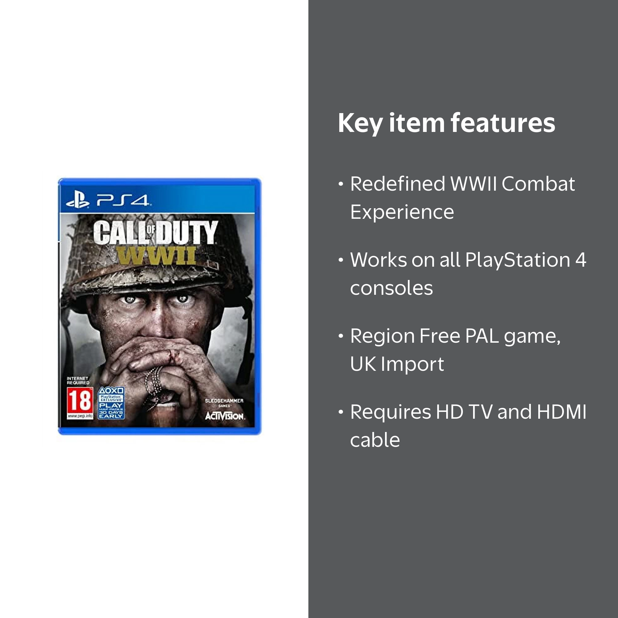 Activision, Call of Duty WWII COD, PS4, Campaign Multiplayer