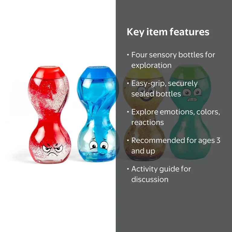 hand2mind Express Your Feelings Sensory Bottles, 4 Pieces