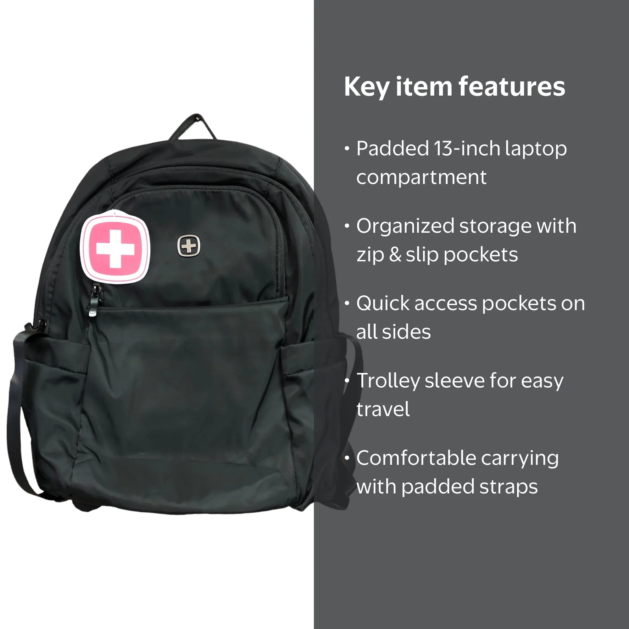 Swissgear 2822 Laptop Backpack, Black, 13 inch laptop compatible Swissgear 2822 Laptop Backpack, Black, 13 inch laptop compatible