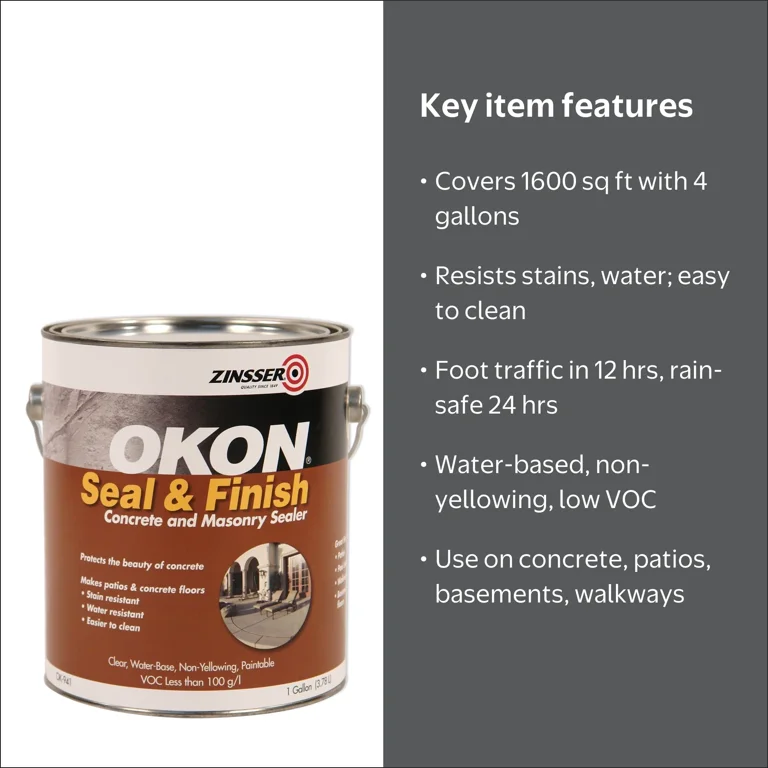4 Pack, Clear, Zinsser Okon Seal & Finish Low Gloss - OK941
