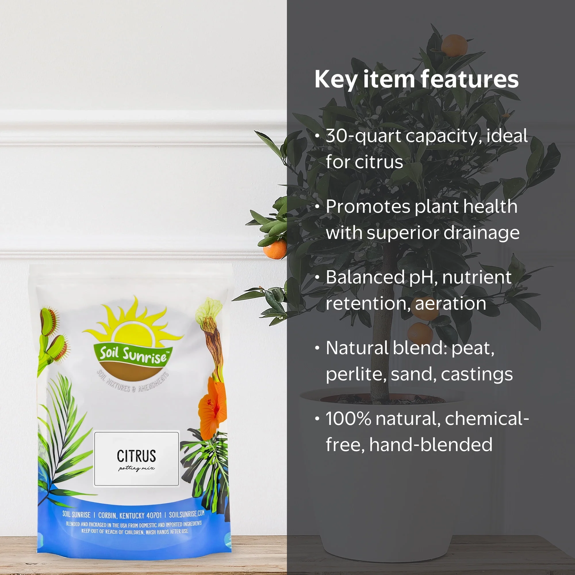 Soil Sunrise, Citrus Tree Potting Soil Mix, 30 Quarts, Special