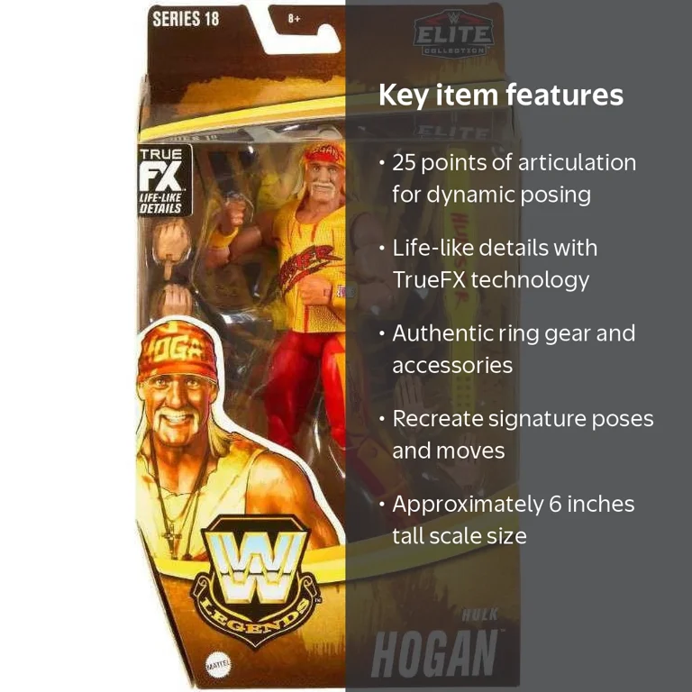 Mattel WWE Legends Series 18 Hulk Hogan Action Figure, 6 inch